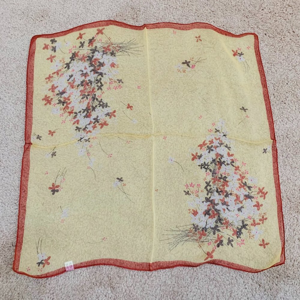 Brand New Floral Silk Square Scarf
